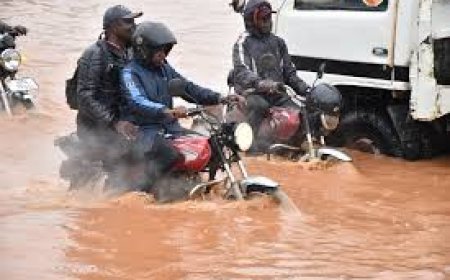 Motorcyclist and Passenger Nearly Drown in Kasoa Floodwaters After Heavy Rain