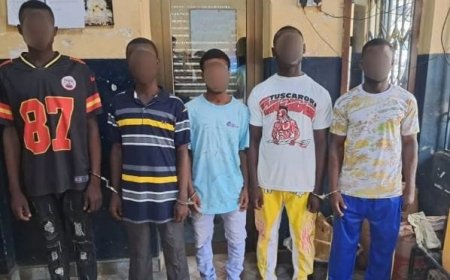 Five Arrested in Foiled Mining Site Robbery at Dompim – Police Confirm