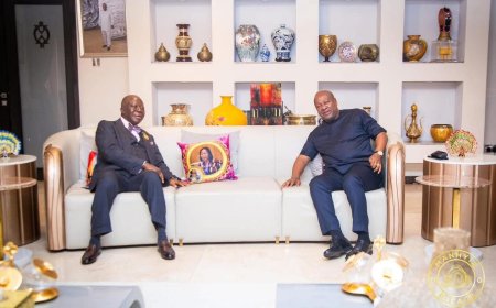 Otumfuo Osei Tutu II Pays Courtesy Visit to President Mahama After Son’s Graduation