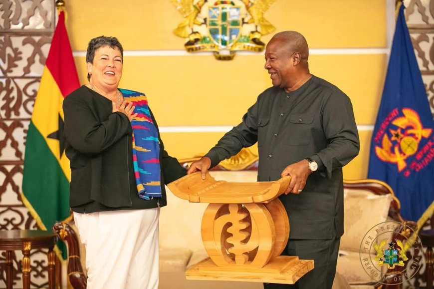 President John Dramani Mahama Bids Farewell to Outgoing US Ambassador Virginia Palmer