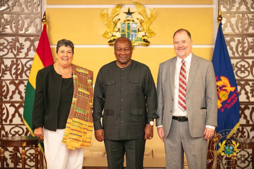 President John Dramani Mahama Bids Farewell to Outgoing US Ambassador Virginia Palmer