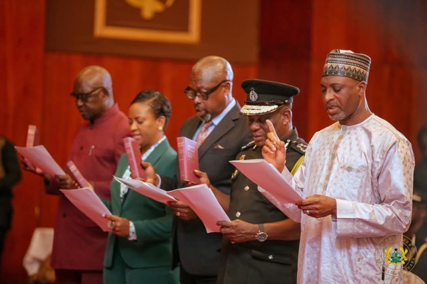 President Mahama Swears In Vice President Naana Jane Opoku-Agyemang and Police Council Members