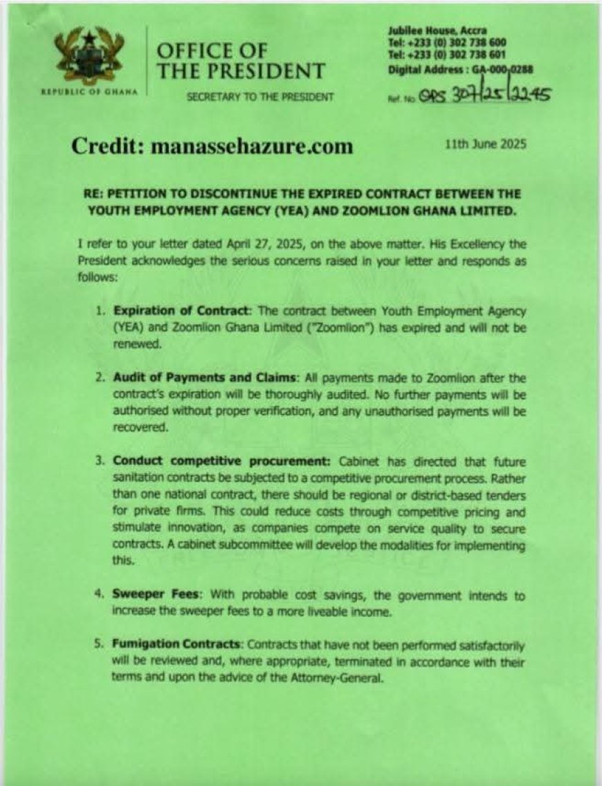 Mahama Terminates YEA-Zoomlion Deal After Corruption Exposé
