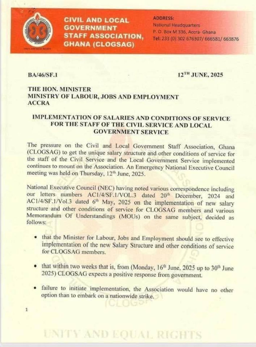 CLOGSAG Issues Two-Week Ultimatum Over Delayed Salary Structure Implementation
