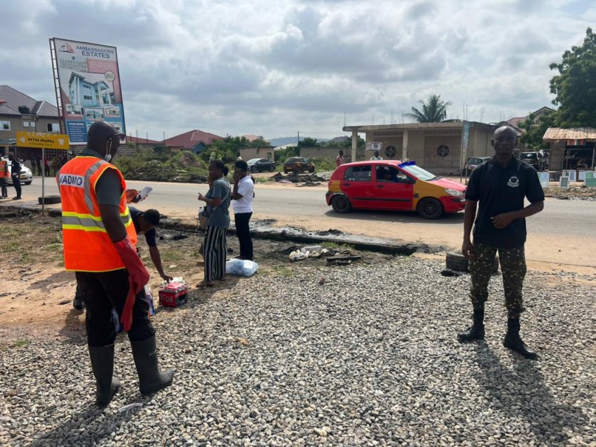 Central East Regional Immigration and Gomoa East NADMO Organize Unity Clean Up Exercise