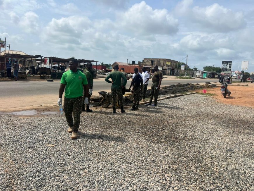 Central East Regional Immigration and Gomoa East NADMO Organize Unity Clean Up Exercise
