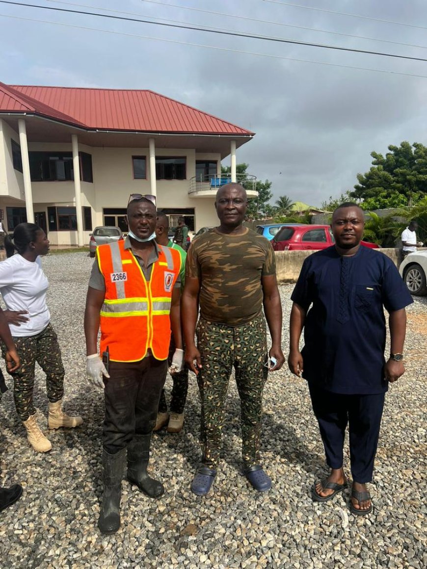 Central East Regional Immigration and Gomoa East NADMO Organize Unity Clean Up Exercise