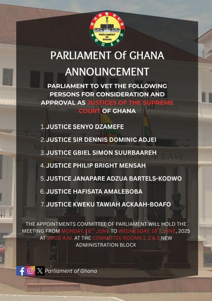 Appointments Committee Begins Vetting of Supreme Court Nominees Today