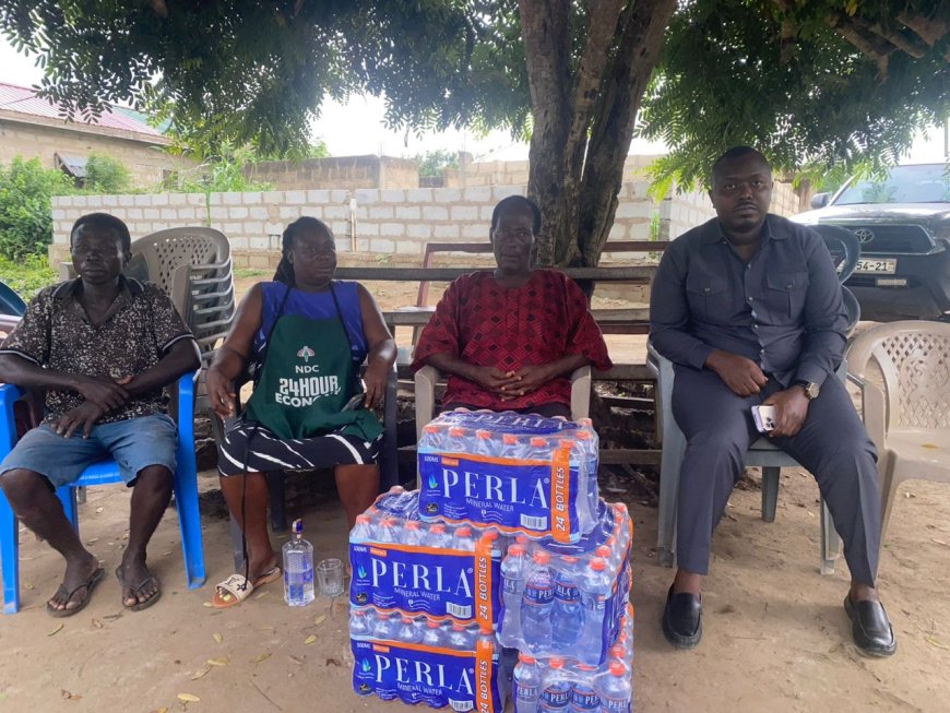 Dr. Emmanuel Appoh Mensah Pays Condolence Visit to NDC’s Coordinator George Franklin in Gomoa East