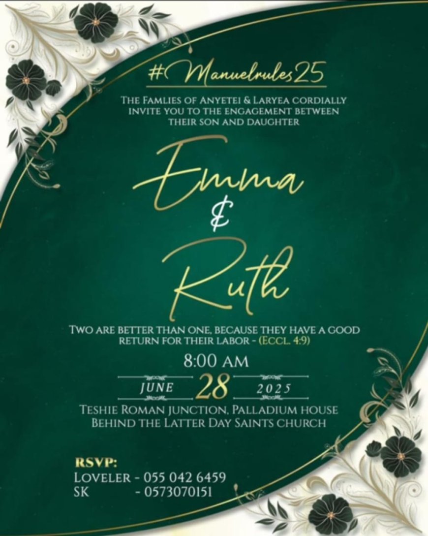 Emma & Ruth’s Big Day: Teshie Gears Up for a Spectacular Engagement