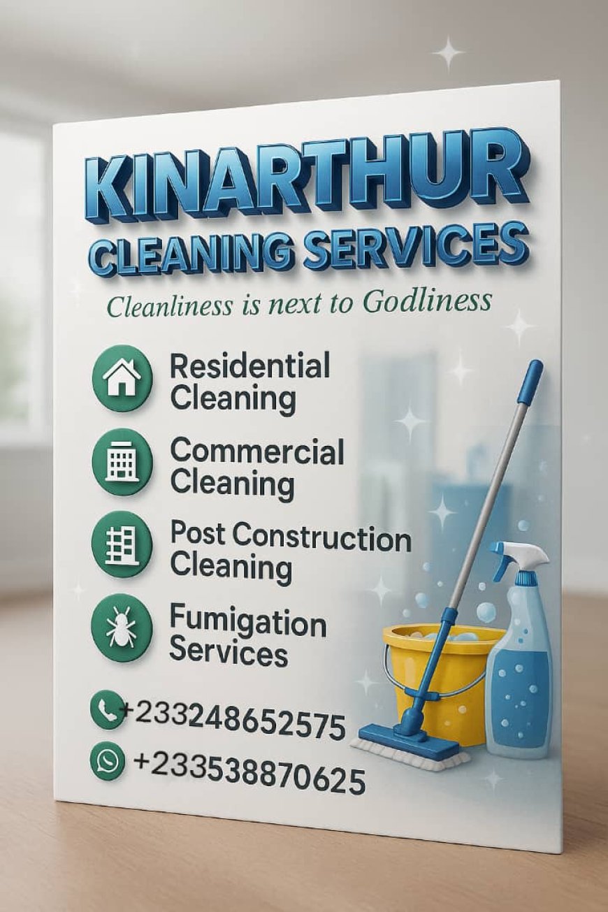 KinArthur Cleaning Services Sets New Standard in Eco-Friendly Cleaning and Waste Management in Ghana