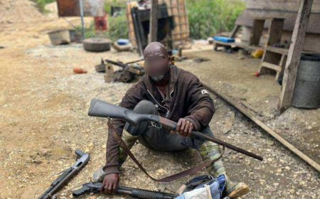 Seven Arrested for Illegal Mining in Upper Denkyira West; Weapons and Equipment Seized