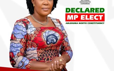 NDC’s Ewurabena Aubynn Wins Ablekuma North Parlimentary seat