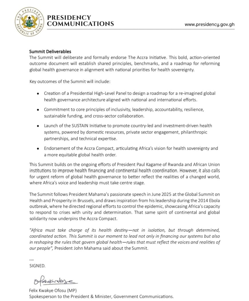 Mahama to Host Landmark Africa Health Sovereignty Summit in Accra