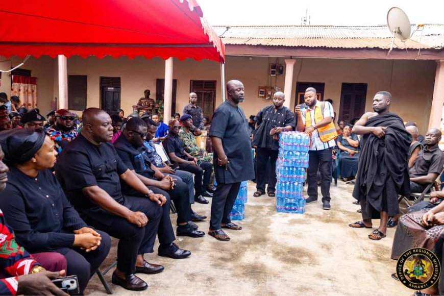 Ashanti Regional Minister Leads Delegation to Console Families of Late Dr. Samuel Sarpong and Mr. Samuel Aboagye