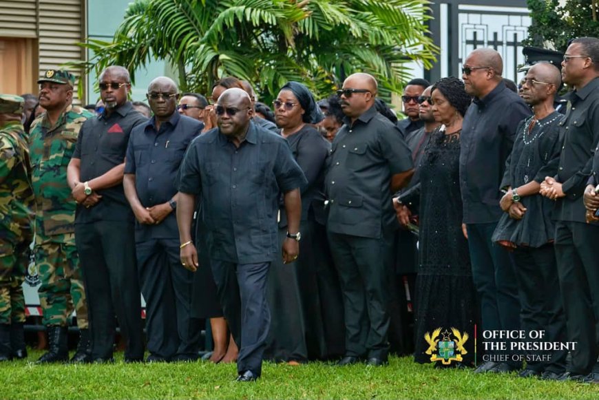 Chief of Staff Julius Debrah Pays Solemn Tribute to Fallen Heroes of Adansi Helicopter Crash