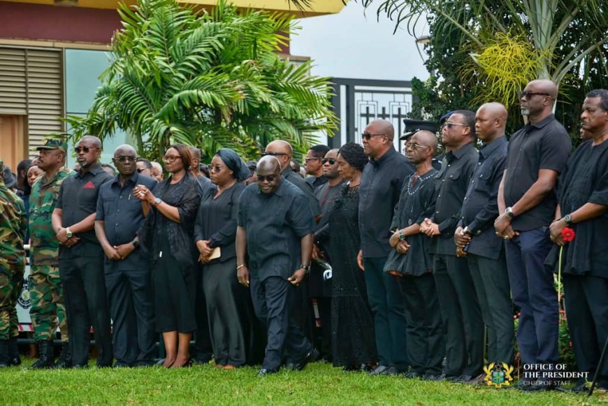 Chief of Staff Julius Debrah Pays Solemn Tribute to Fallen Heroes of Adansi Helicopter Crash